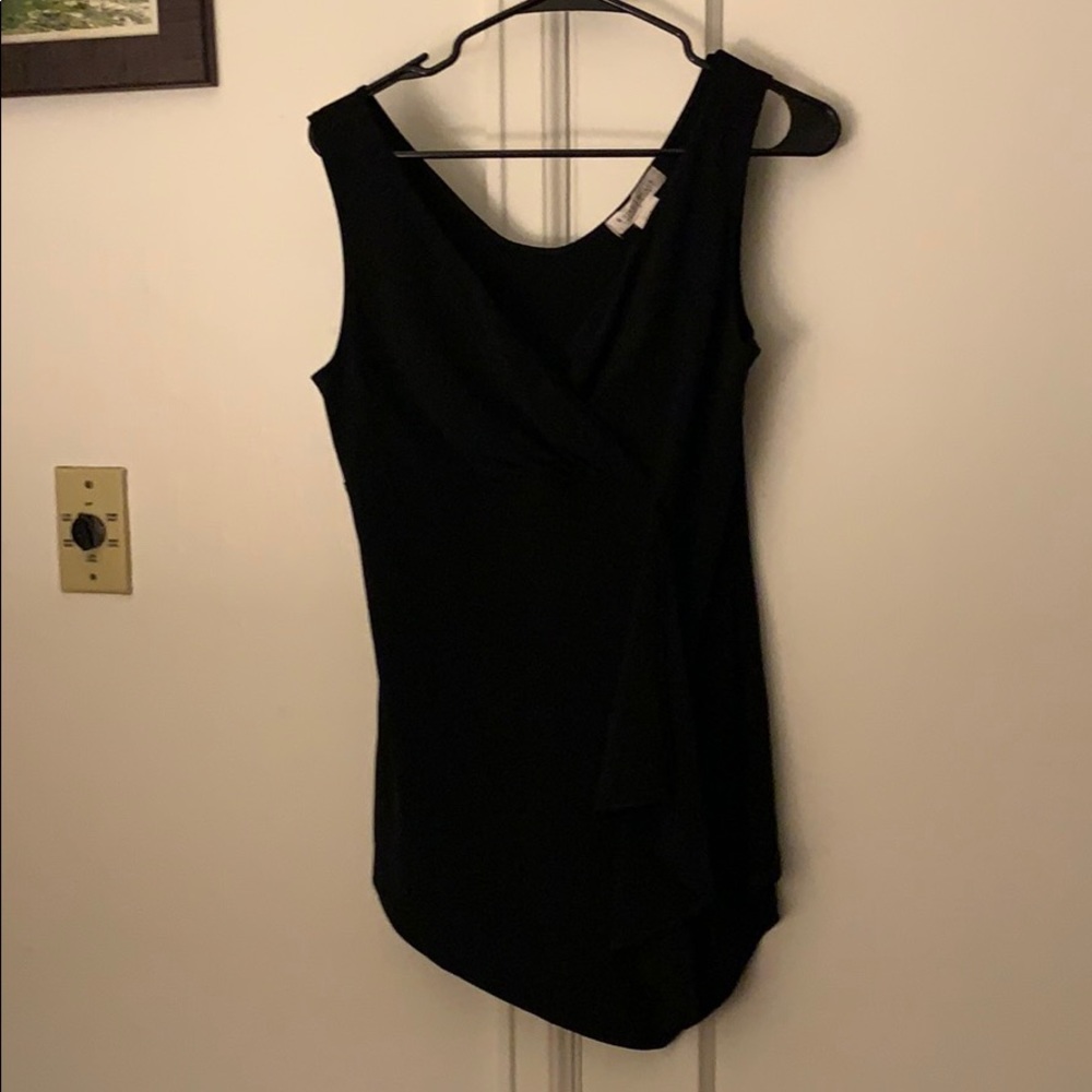 Black sleeveless blouse